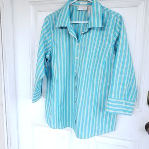 Liz Claiborne 3/4 Sleeves Button Down Shirt